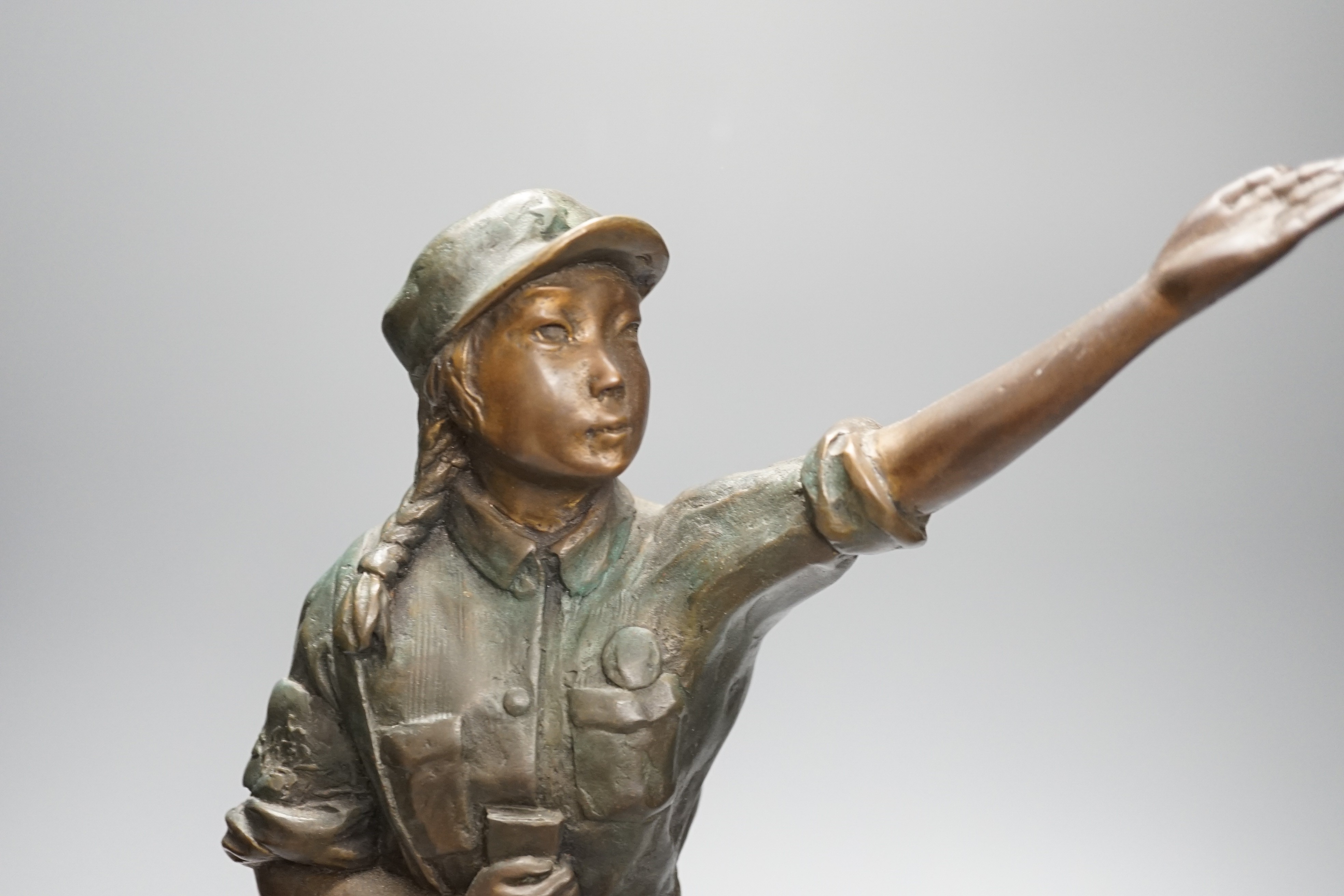 Le Bao bronze figure, a Red guard from Chinese revolutionary opera, 2020. 46cm